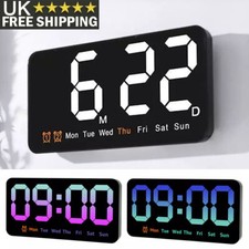 Large LED Digital Desk Wall Clock Wall Alarm Time Temperature Week Display Decor