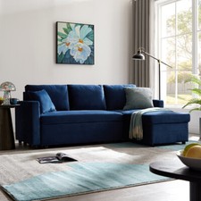 Sofa bed pull out velvet - out,