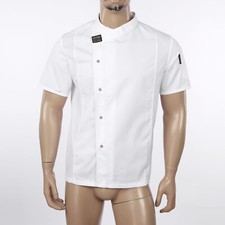 UK Men‘ Chef Coat Jacket Restaurant Kitchen Workwear Cooking Baking Uniforms Top