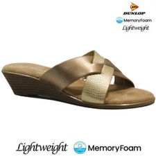 LADIES MEMORY FOAM WEDGE SANDALS COMFORT WALKING BEACH STRAPPY SUMMER SHOES SIZE