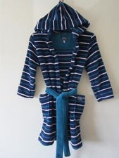 JOULES SIZE 7 8 YEARS BOYS DRESSING GOWN BATH ROBE STRIPE BLUE KIDS