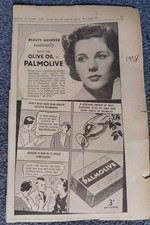 PALMOLIVE Beauty Soap Toiletries 1938 Advert - olive oil Original Print 9 x 5