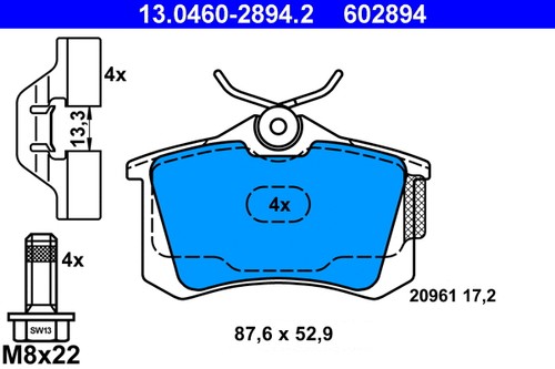 Rear brake pad set - rear,