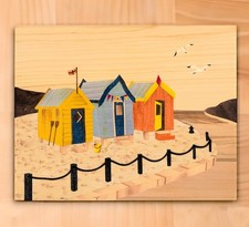 Beach Huts Marquetry Kit