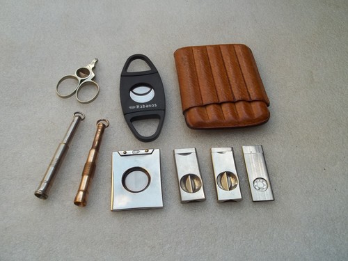Vintage leather cigar case - vintage,