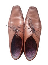 Clarks Formal Dress Shoes Mens Boys Size 7 Brown Tan Leather Smart Lace Up