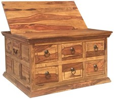 Ganga Sheesham Indian Wood 6 Drawer Coffee Table Box - 80 CM