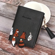cute fox black girls/ladies purse ideal gift