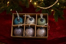 Large glass baubles set - of, 6
