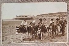 Donkey rides on the beach - Weston Super Mare - Vintage Postcard 1950s