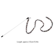 1Pc Cat Funny Toy Teaser Stick Chaser Wand Leopard Print Tail With Bell SG