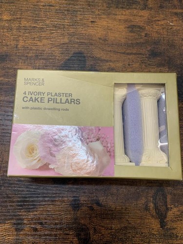 Ivory plaster cake pillars - 4,