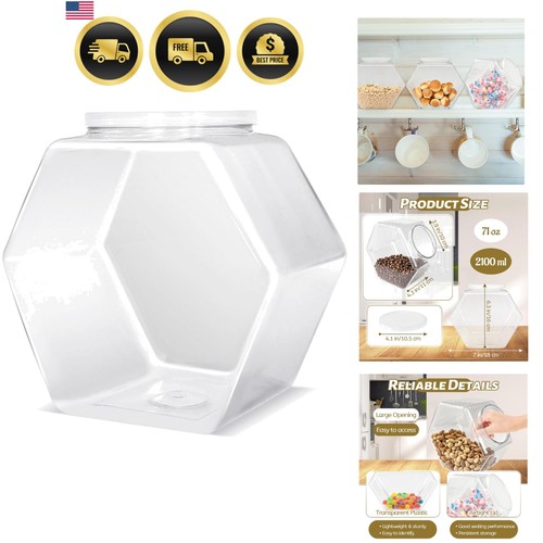 Plastic candy jar hexagon - candy, jar,hexagon