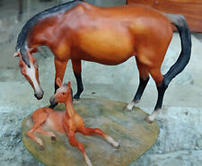Vintage Aynsley Mastercraft Polyresin Mare and her Foal Figurine