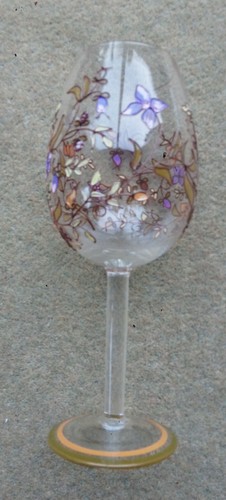 Flower decorated wine glass - wine,