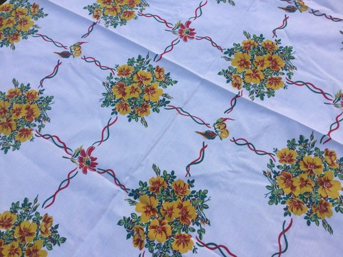 Vintage cotton tablecloth - vintage,
