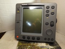 A RAYTHEON RL70 RADAR DISPLAY.  Head unit, Suncover & Mounting base. B/W. GWO