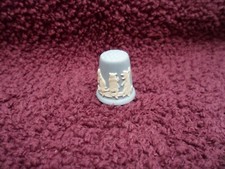 Vintage Wedgwood  Blue Jasperware Three Little Pigs Thimble, excellent condition