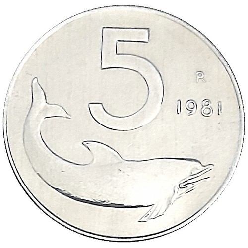 Lire 1981 dolphin and rudder - lire,