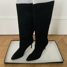 Sam Edelman KNEE high Boots in Black Suede OLEN Stiletto 4in  UK8 US10 PreLoved