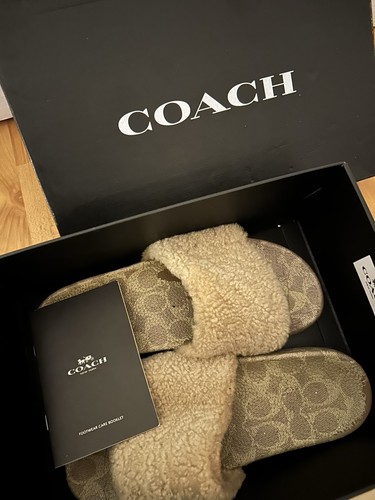 Coach shearling ulla slides - coach,