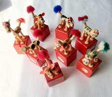 Vintage PUSH PUPPETS Wooden
