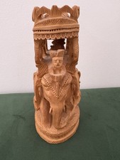 Ambari Wooden Carved Elephant Figurine Hand Carved