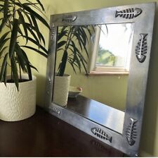 80s Woolworths Aluminium Fish Bone Mirror