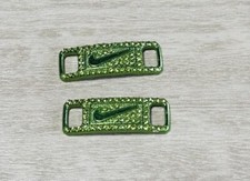 Nike Replacement Lace Tags Shoe badge Swoosh Tags Emerald Green Dubraes Diamonds