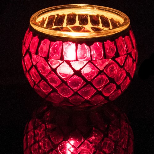 Mosaic glass candle holder - mosaic,