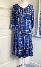 DAVID NIEPER 2 Piece Outfit UK 14 Jersey Top Midi Skirt Cruise Black Blue