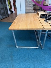 Quirk office desks made from scaffolding poles beech worktop