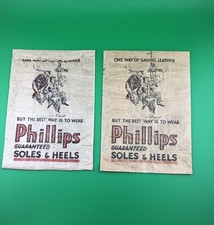 2 X Vintage Phillips Stick On Soles & Heels Paper Thin Bags