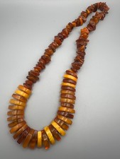Vintage Butterscotch Amber Necklace with an Unusual Stones