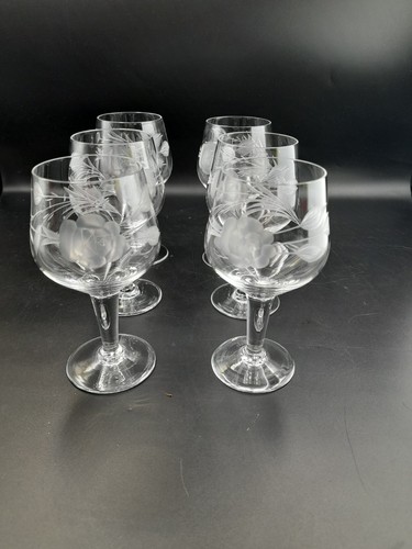 Six rose vintage etched - vintage,