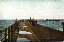 The Pier Ayr Scotland Vintage Postcard
