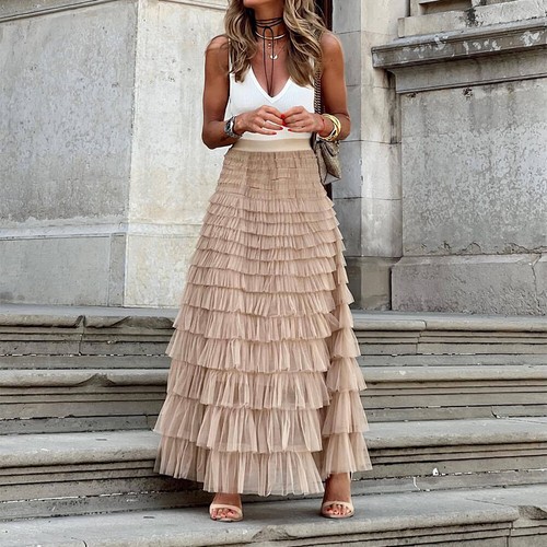 Womens mesh maxi - mesh, skirt