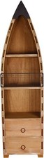 Wooden Boat Decor with Shelf