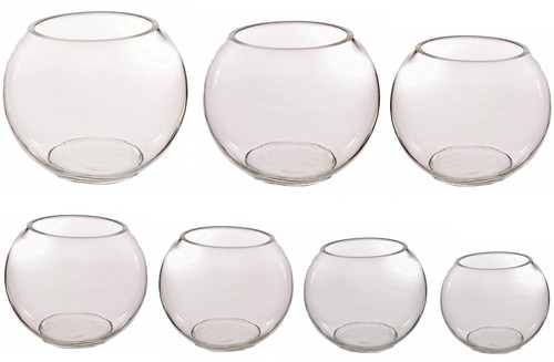 Clear glass fish bowl vase - bowl,