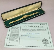 Vtg 1970 Vertex Revue 17 Jewels Gold Plated Bracelet Ladies Watch Box & Papers