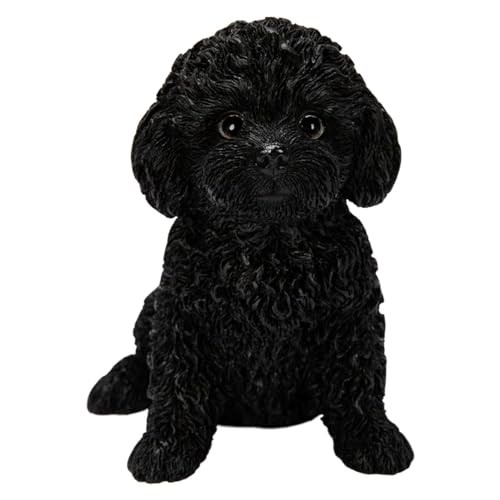 Ubia sitting toy poodle - sitting, black