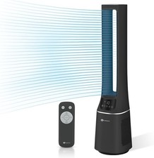 PureMate 2-in-1 Bladeless Tower Fan & Air Purifier with 10 Speed Settings, Black