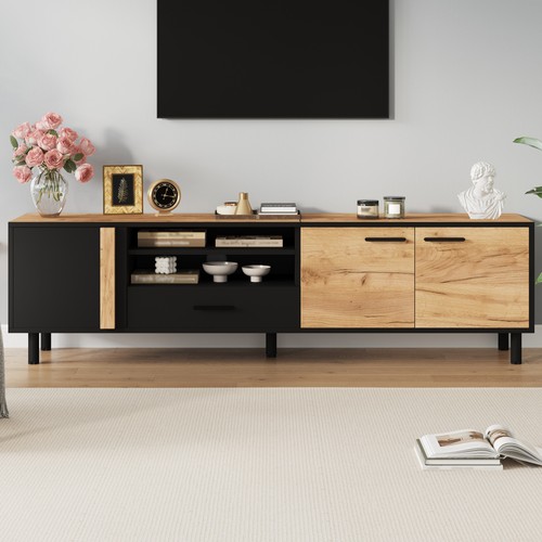 180cm stand oak black tv - tv,