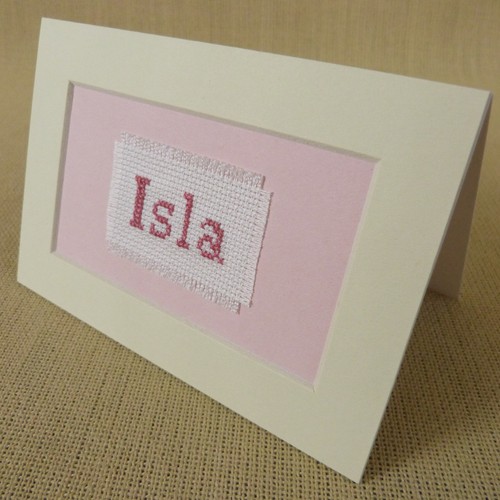 Isla handmade cross stitch - cross,