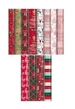 8 Rolls Christmas Gift Wrapping Paper Assorted Traditional Contemp Blush Mix