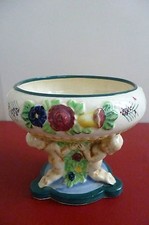 Vintage 1920/30's Japanese Maruhon Ware Pedestal Dish, Cherub & Floral design