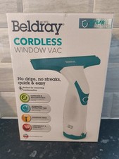 Beldray Cordless Window Vac Rechargeable Vacuum Cleaner Squeegee Blue 60ml 10W