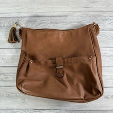 Matalan Ladies Handbag Brown Medium Faux Leather Shoulder Strap Satchel PVC Used