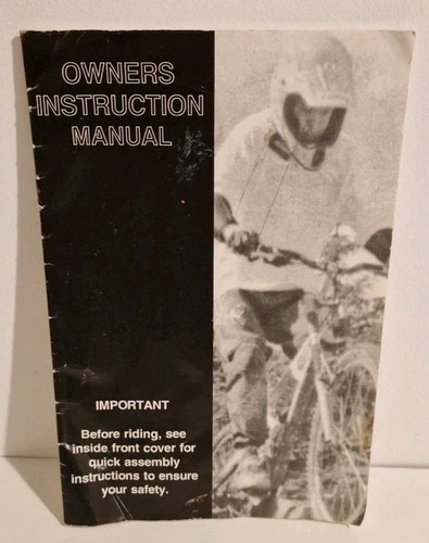 Bicycle owners instruction - owners,