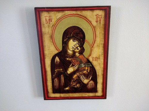 Wood icon virgin mary - icon,
